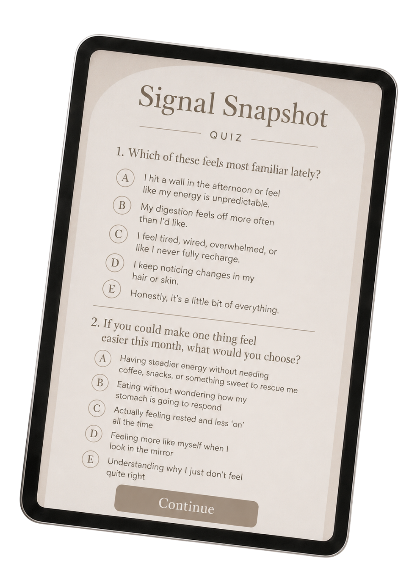 Signal Snapshot iPad